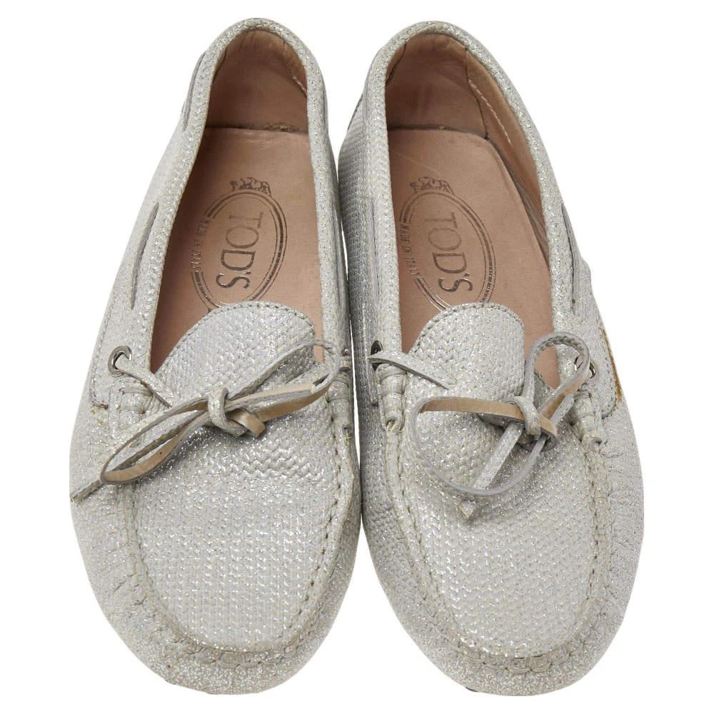 Tod's Tod's Silver Glitter Slip on Loafers Size 36 3