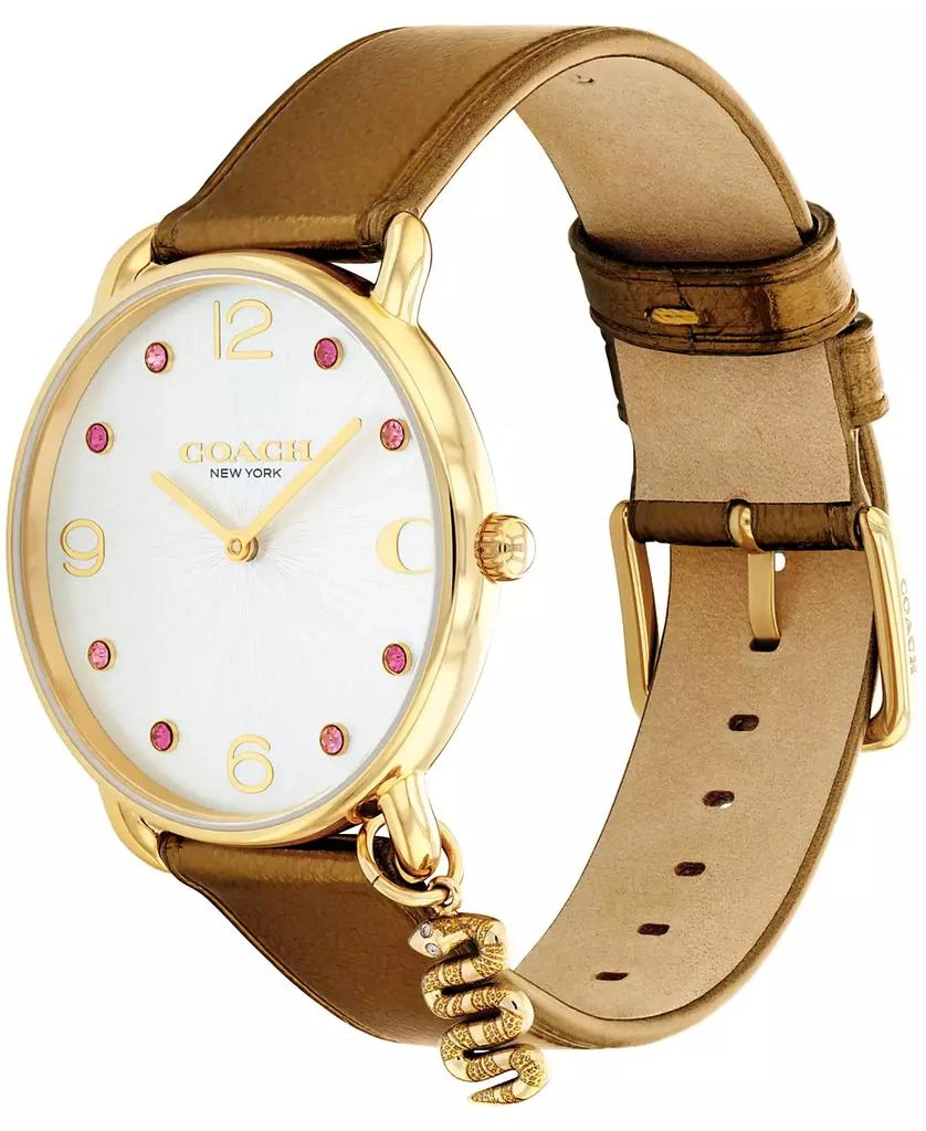 Coach Women's Elliot Lunar New Year Tan Leather Strap Watch 2