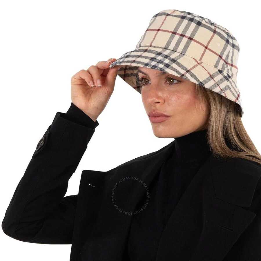 Burberry Stone Check Cotton Twill Woven Bucket Hat 3