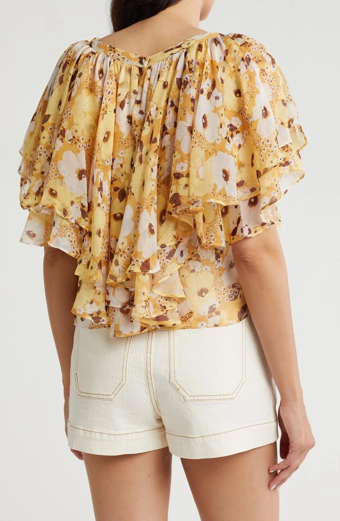 Joie Larisa Floral Ruffle Silk Blouse 2