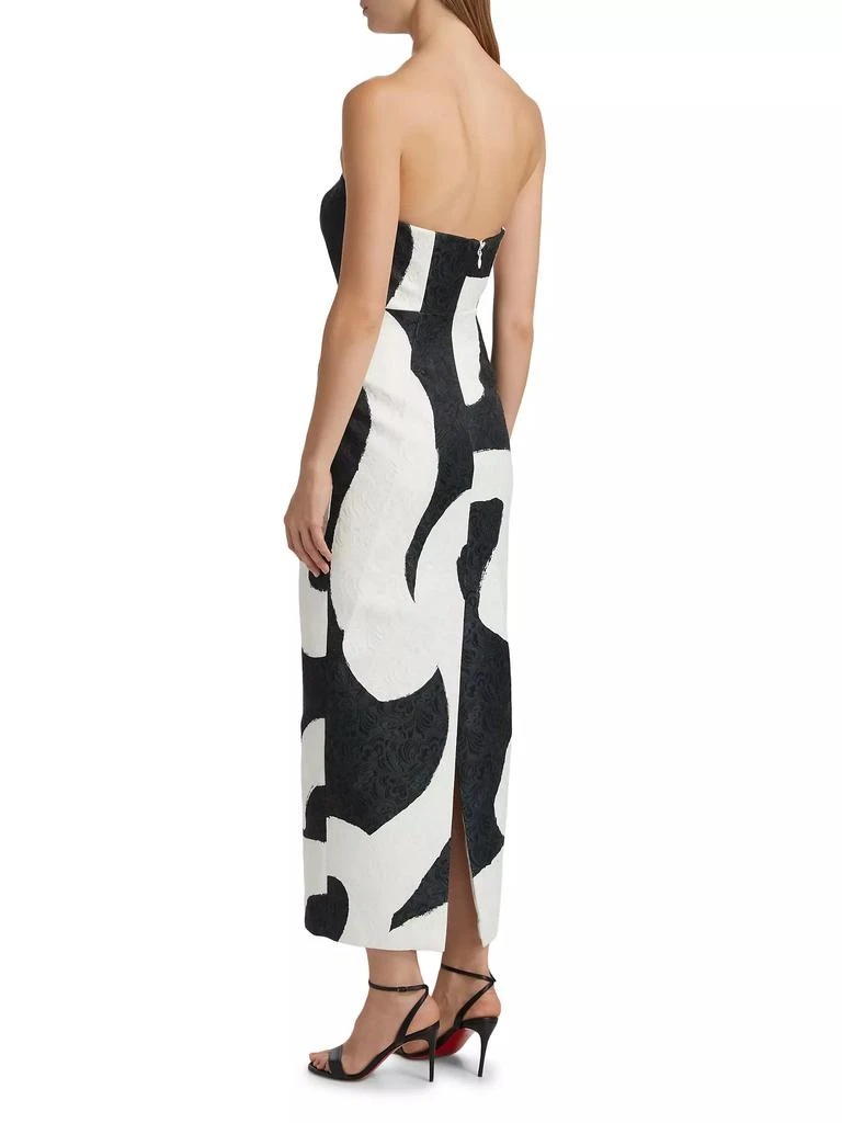 Milly Orion Ink Swirl Jacquard Midi Dress 5
