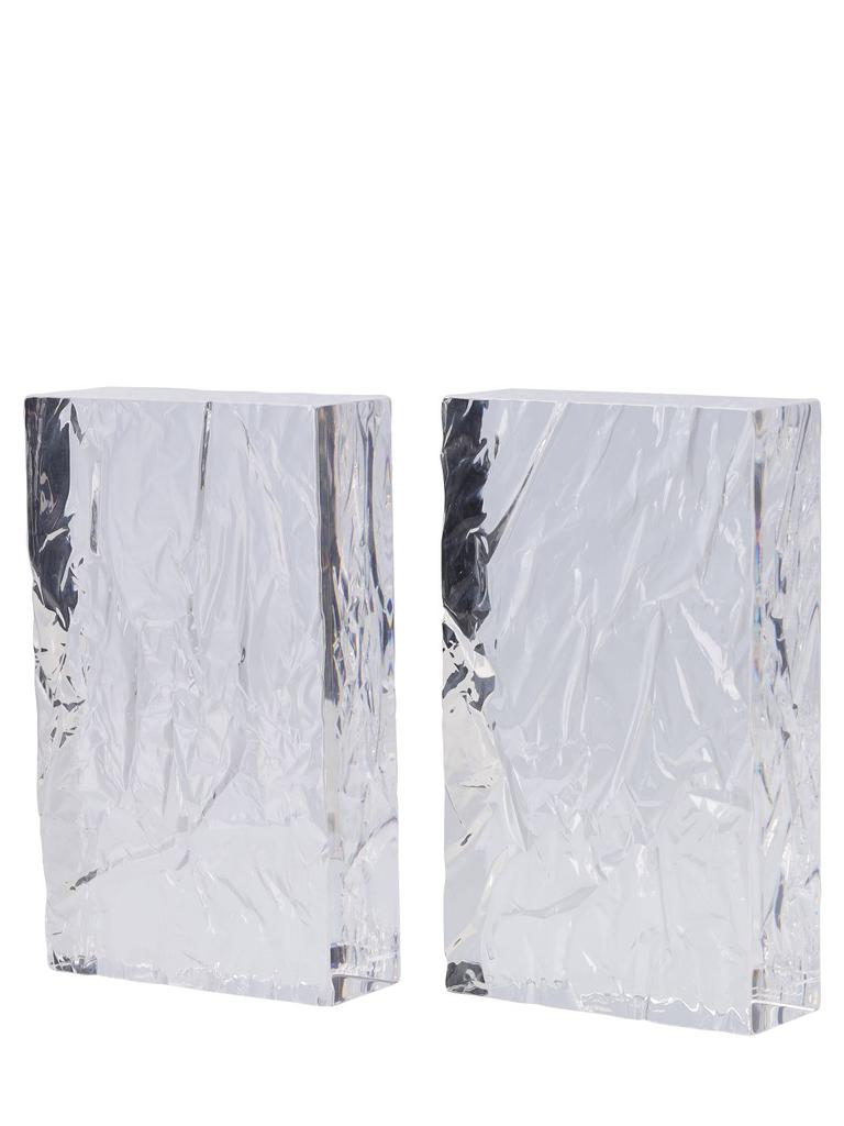 L'Afshar Set Of 2 Crushed Iced Bookends