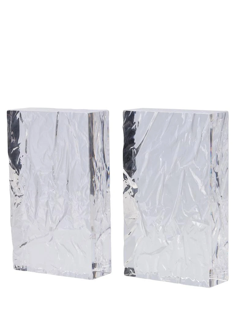 L'Afshar Set Of 2 Crushed Iced Bookends 1