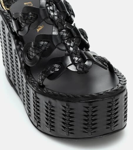 Prada Woven leather platform sandals 6