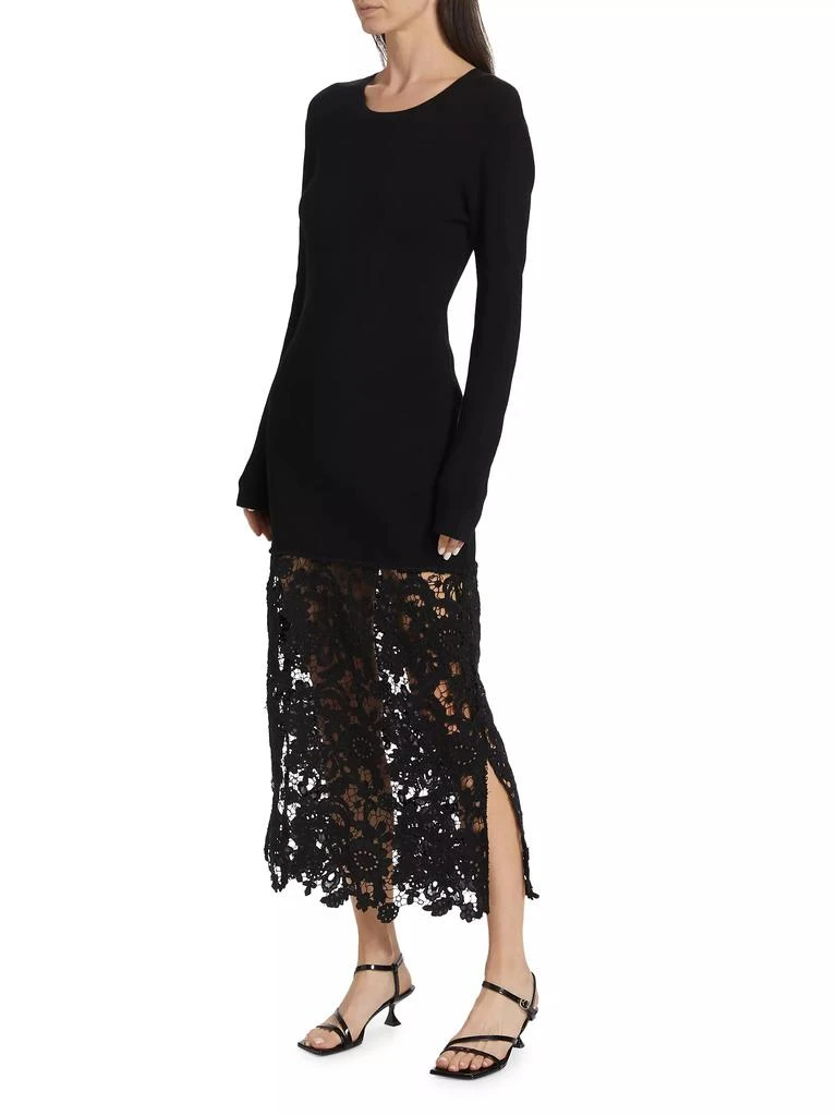 Sea Sabine Embroidered Wool-Cotton Midi-Dress 4