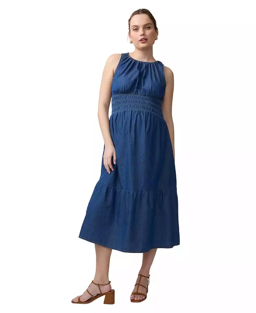 Ingrid & Isabel Maternity Ingrid + Isabel Sleeveless Chambray Midi Dress -  Dresses & Skirts - Free Shipping - BeyondStyle