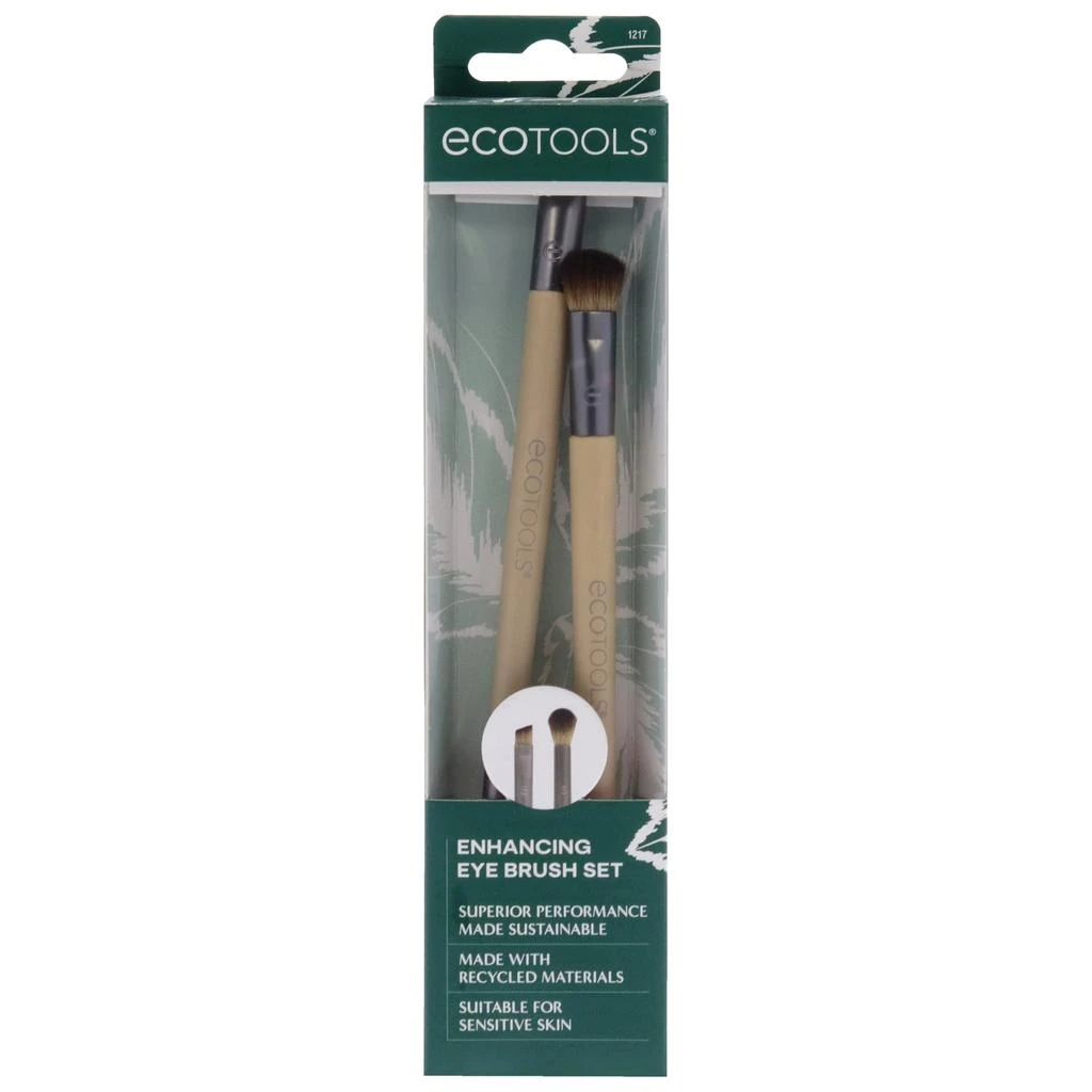 EcoTools Enhancing Duo Eye Brush Set by  for Women - 2 Pc Shade Plus Define Eye Brush Duo, Smudge Plus Blend Eye Brush Duo 5