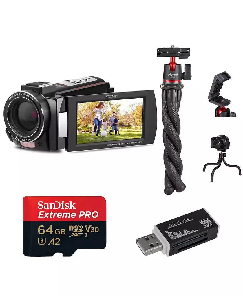 Minolta MN4K25NV 4K Ultra HD 30MP 3" Touchscreen Camcorder with Night Vision with Accessory Kit 5