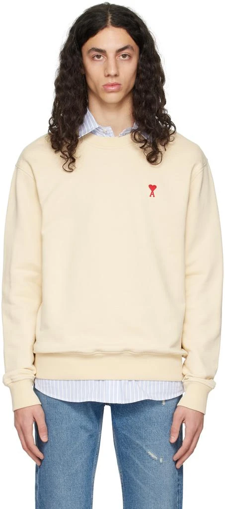 AMI Paris Beige Ami de Cœur Sweatshirt 1