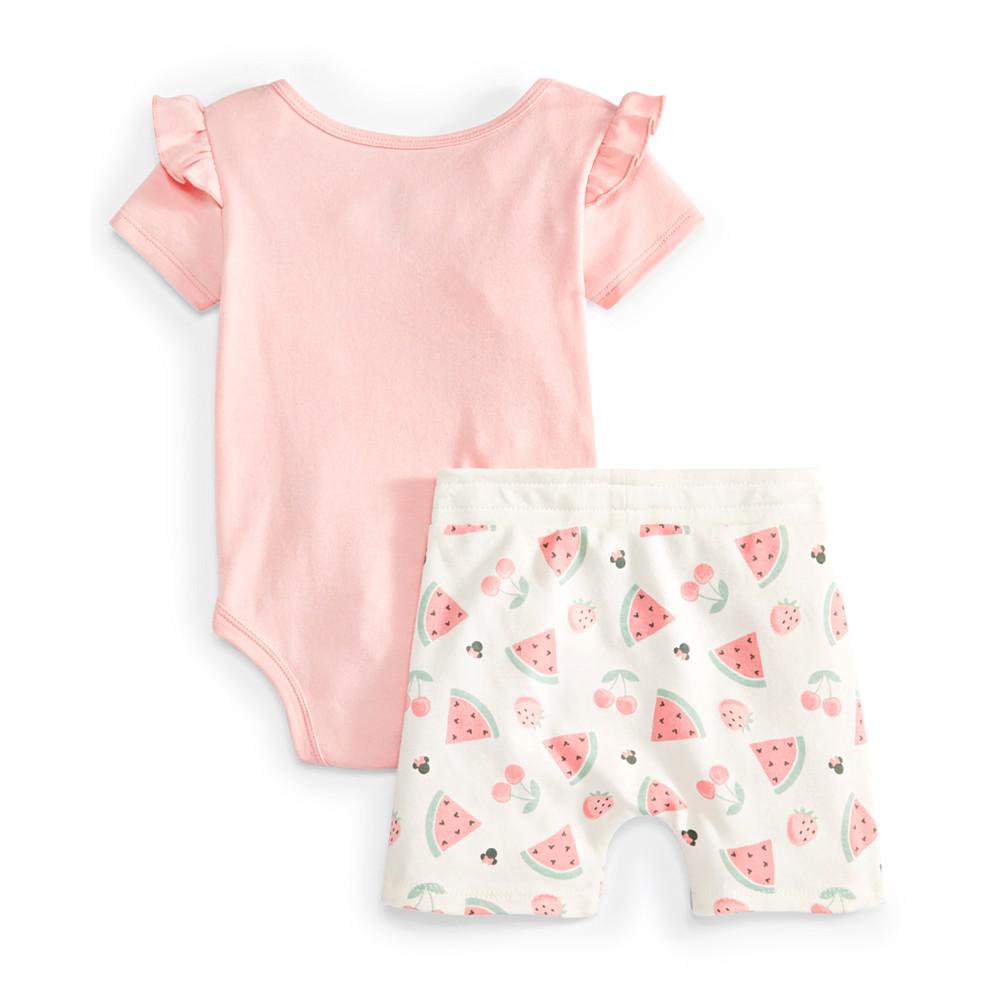 Disney Baby Minnie Mouse Watermelon Bodysuit & Shorts, 2 Piece Set