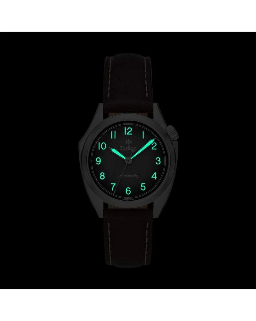 ZODIAC Field Olympos Automatic Leather Watch, 40mm 5