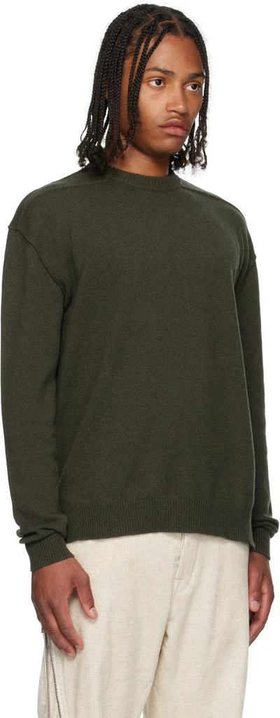 Rick Owens Khaki Concordians Round Neck Sweater 2