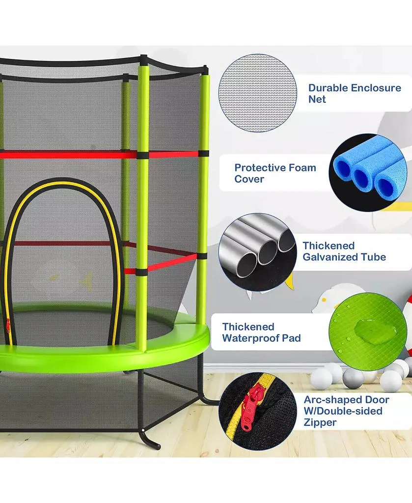 Costway 55" Kids Trampoline Bouncing Jumping Mat Recreational Trampoline 8