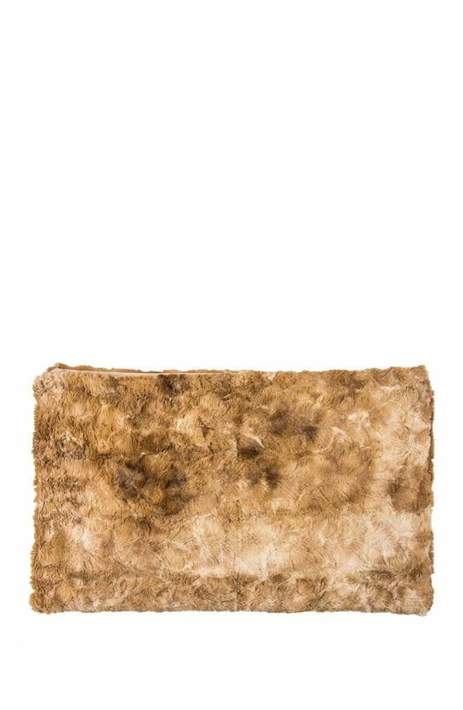 LUXE Naples Taupe Faux Fur Throw Blanket 3