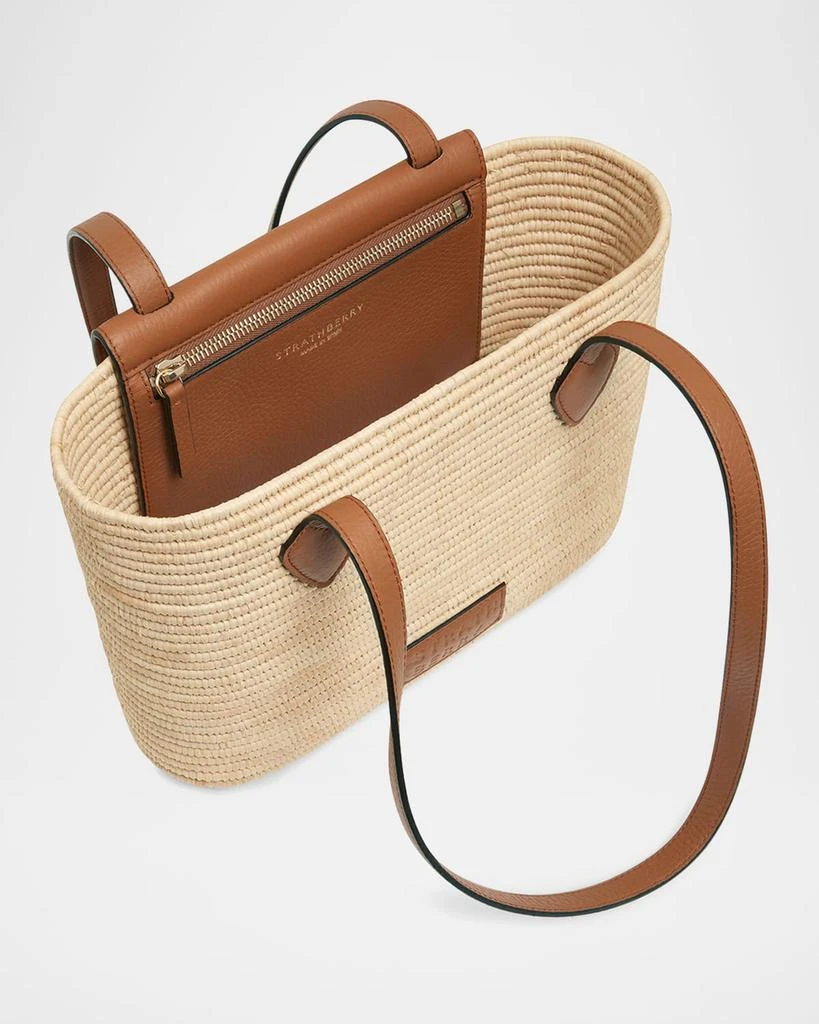 Strathberry Basket Raffia 
Leather Shoulder Bag 4