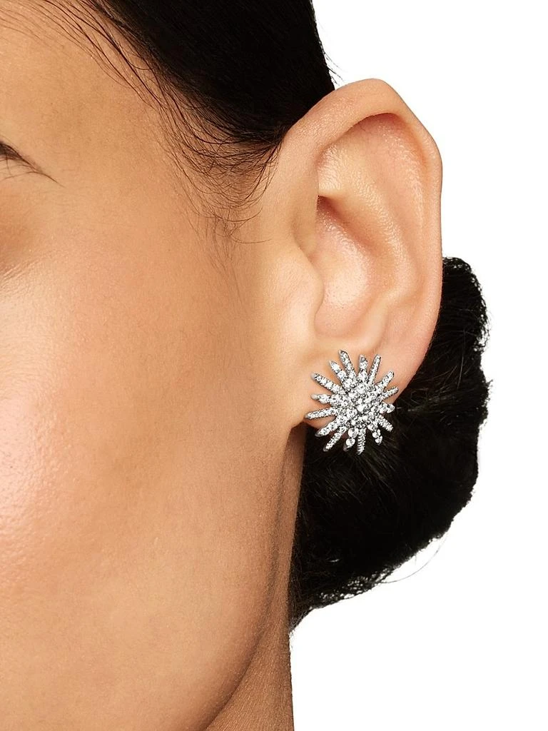David Yurman Starburst Stud Earrings in Sterling Silver with Diamonds, 19mm 6