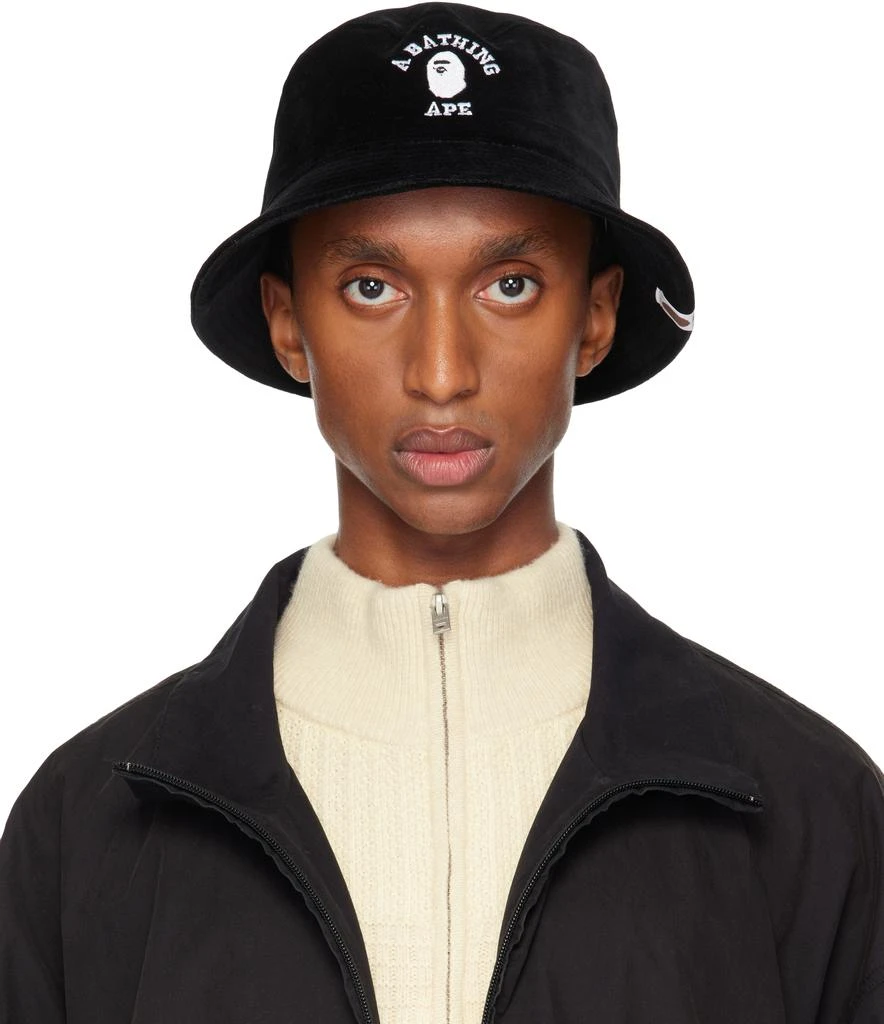 Bape Black One Point Bucket Hat 1