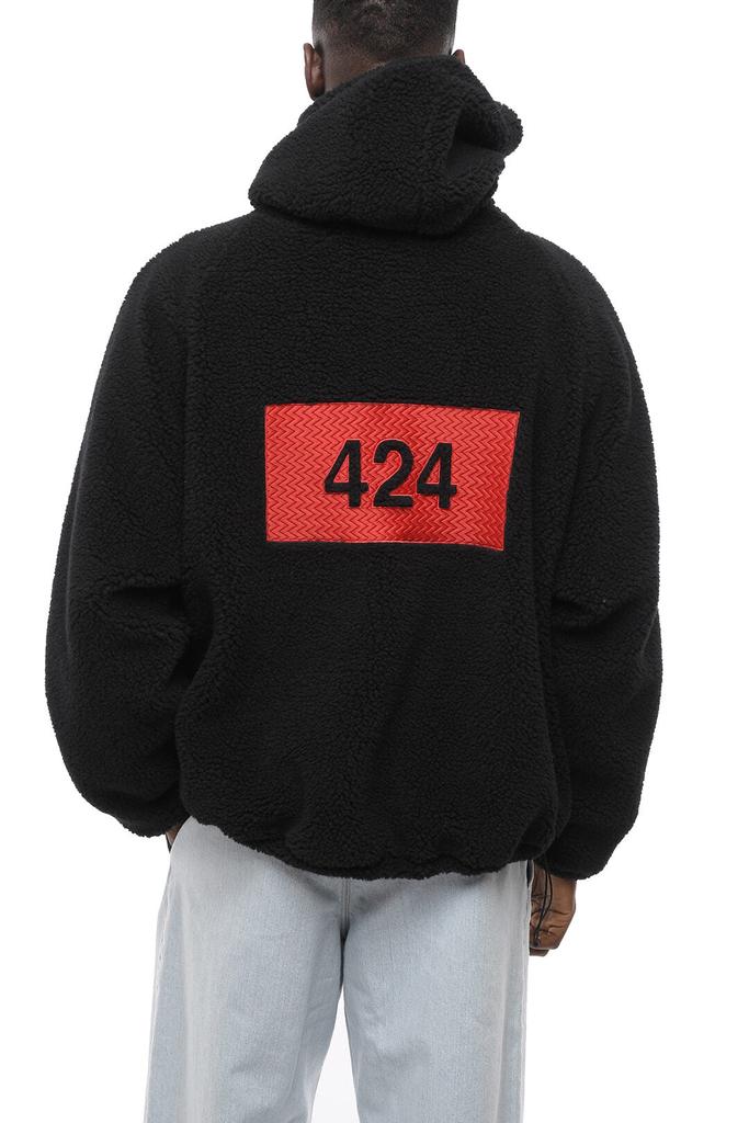 424 Embroidered Logo Teddy Hoodie