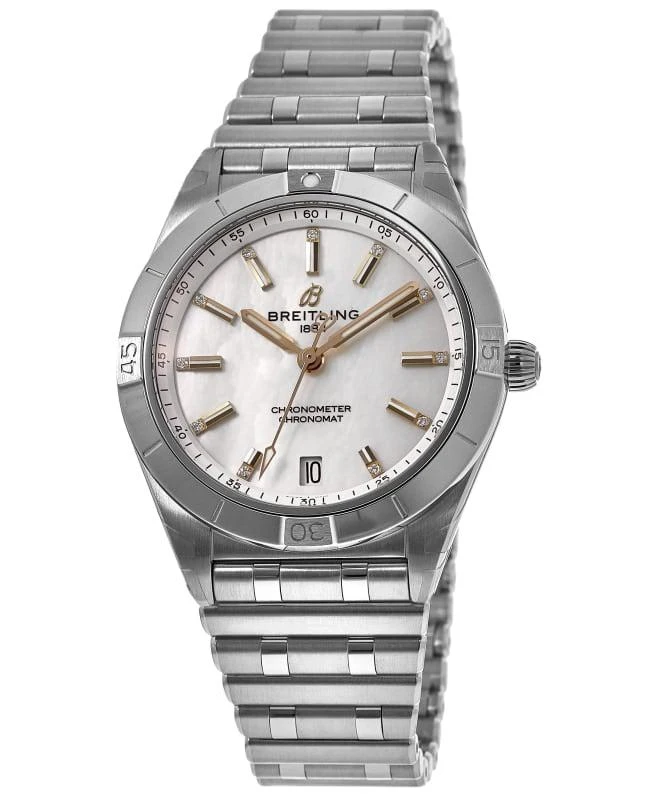 BREITLING Breitling Chronomat Quartz 32 Mother of Pearl Diamond Dial Stainless Steel Women's Watch A77310101A4A1 1
