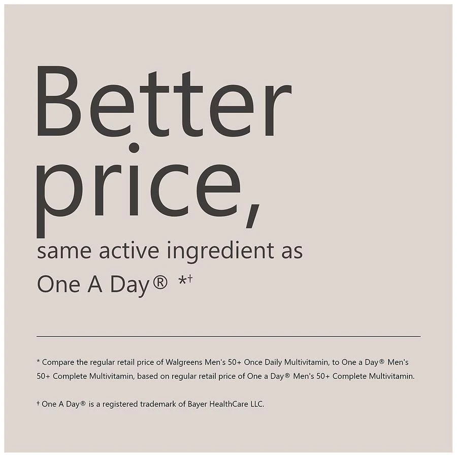Walgreens Men's 50+ Once Daily Multivitamin Tablets (100 days) 6