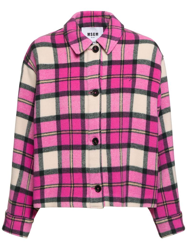 MSGM Wool Blend Tartan Jacket