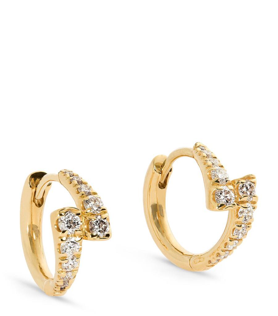 Melissa Kaye Yellow Gold and Diamond Lola Huggie Hoop Earrings
