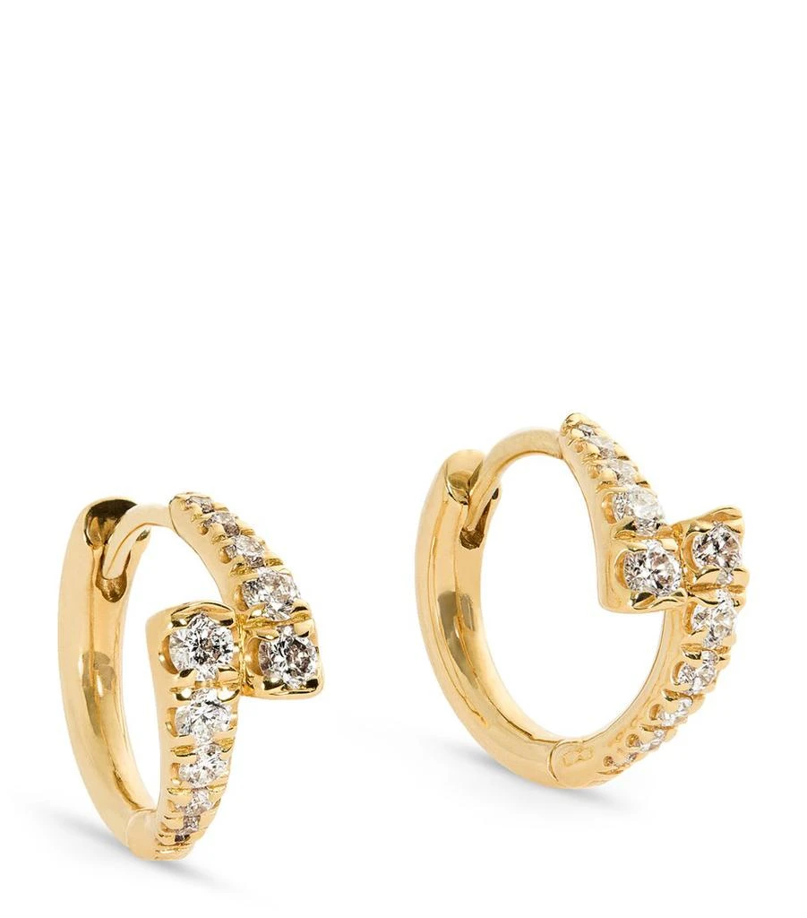 Melissa Kaye Yellow Gold and Diamond Lola Huggie Hoop Earrings 1