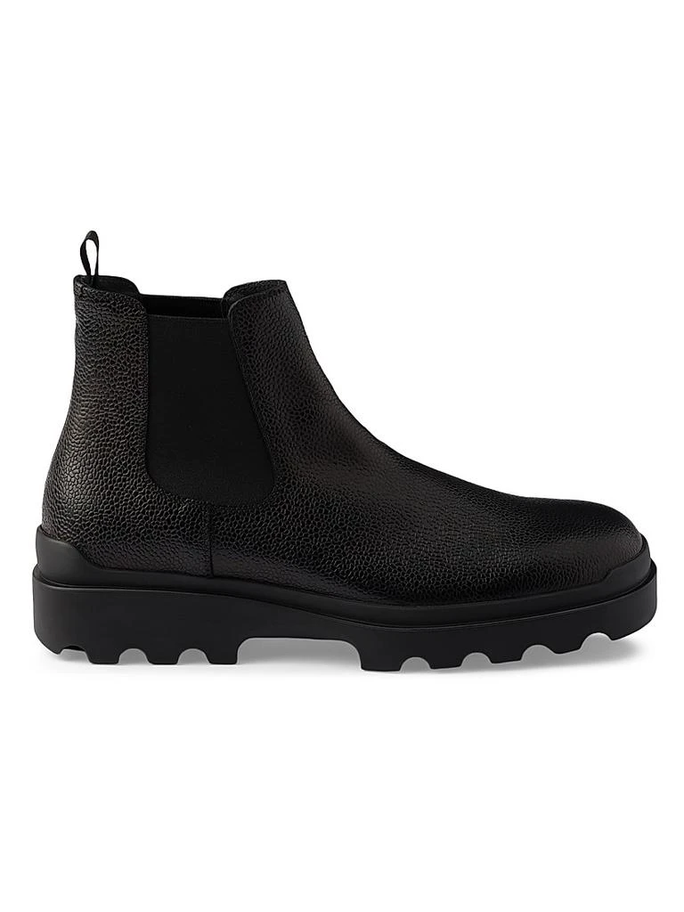 Prada Men Brixxen Chelsea Boots UK 8 US 9 Black Leather Mid Rubber Made in Italy Prada Men Brixxen Boots US10.5 Black Leather Mid Top Rubber  main image 2