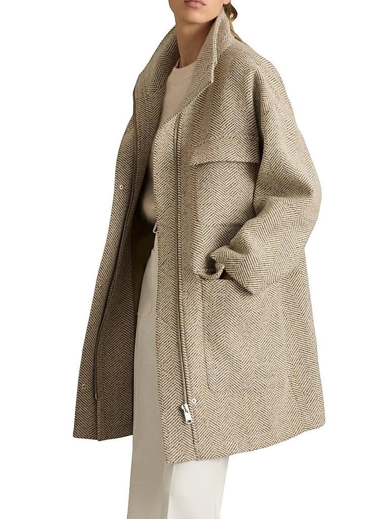 REISS Amora Herringbone Wool-Blend Coat 4