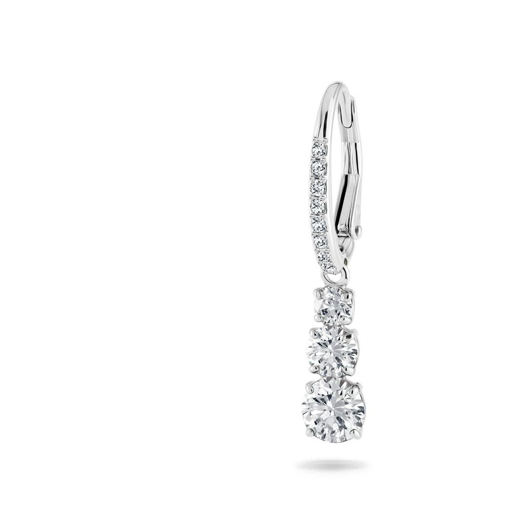 Swarovski Attract trilogy hoop earrings round cut white rhodium plated 6
