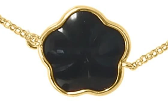 Effy 14K Yellow Gold Onyx Flower & Diamond Station Necklace - 0.12ct. 3