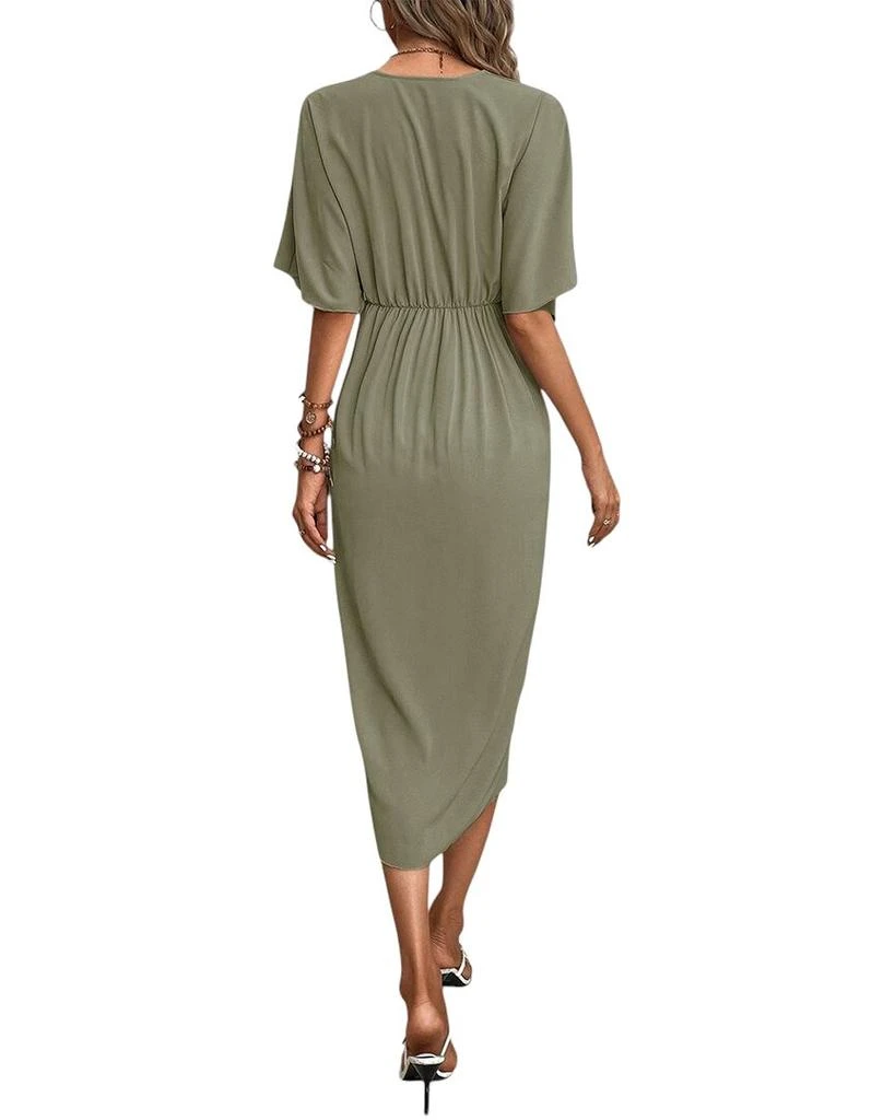 green emerald velvet dress Charlotte Green Midi Dress