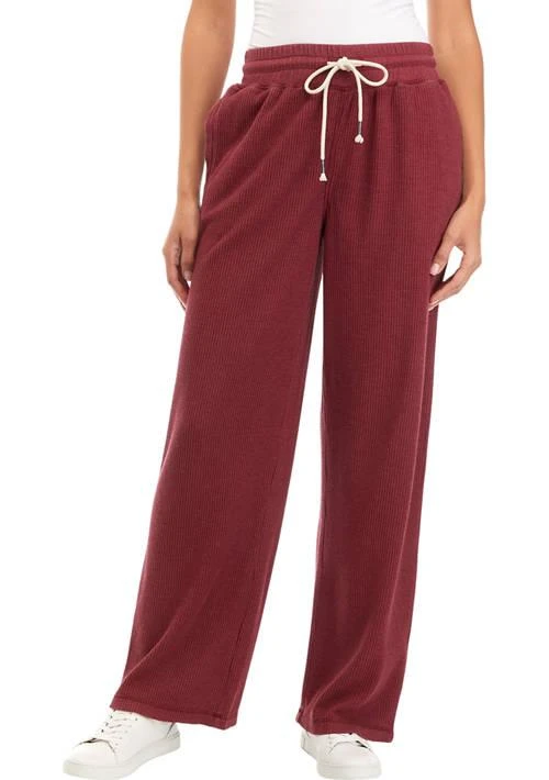 Wonderly Womens Knit Wide Leg Pants 1