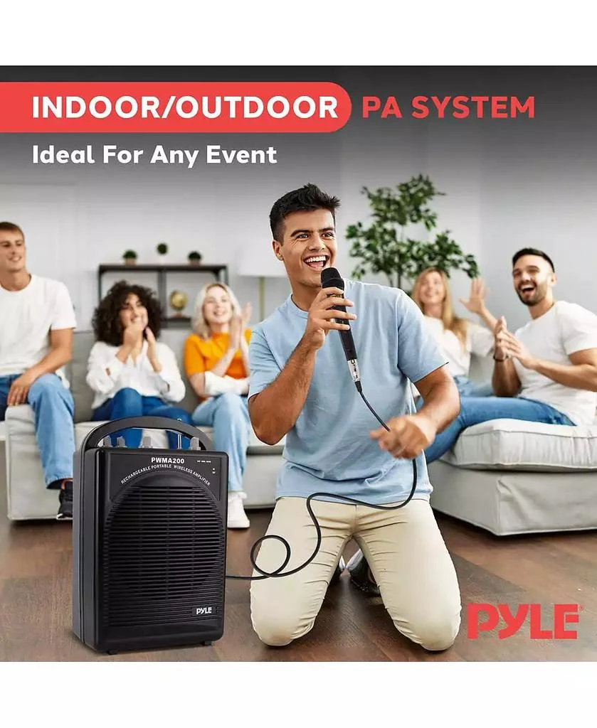Pyle FM Radio Rechargeable PA System with Aux and Multiple Microphone Inputs 5