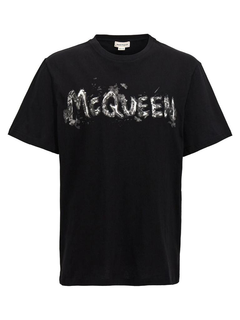 Shop Alexander Mcqueen T-Shirt With Front Logo Print on Sale