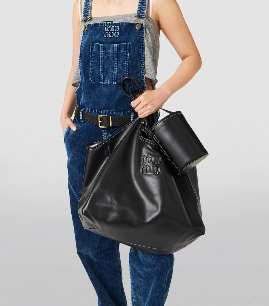 Miu Miu Leather Ivy Tote Bag 6