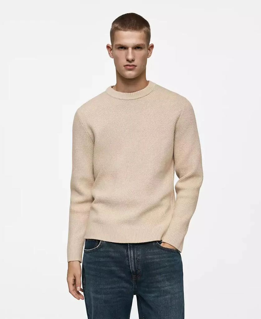 Mango Men's EU Regular-Fit Knitted Sweater 1