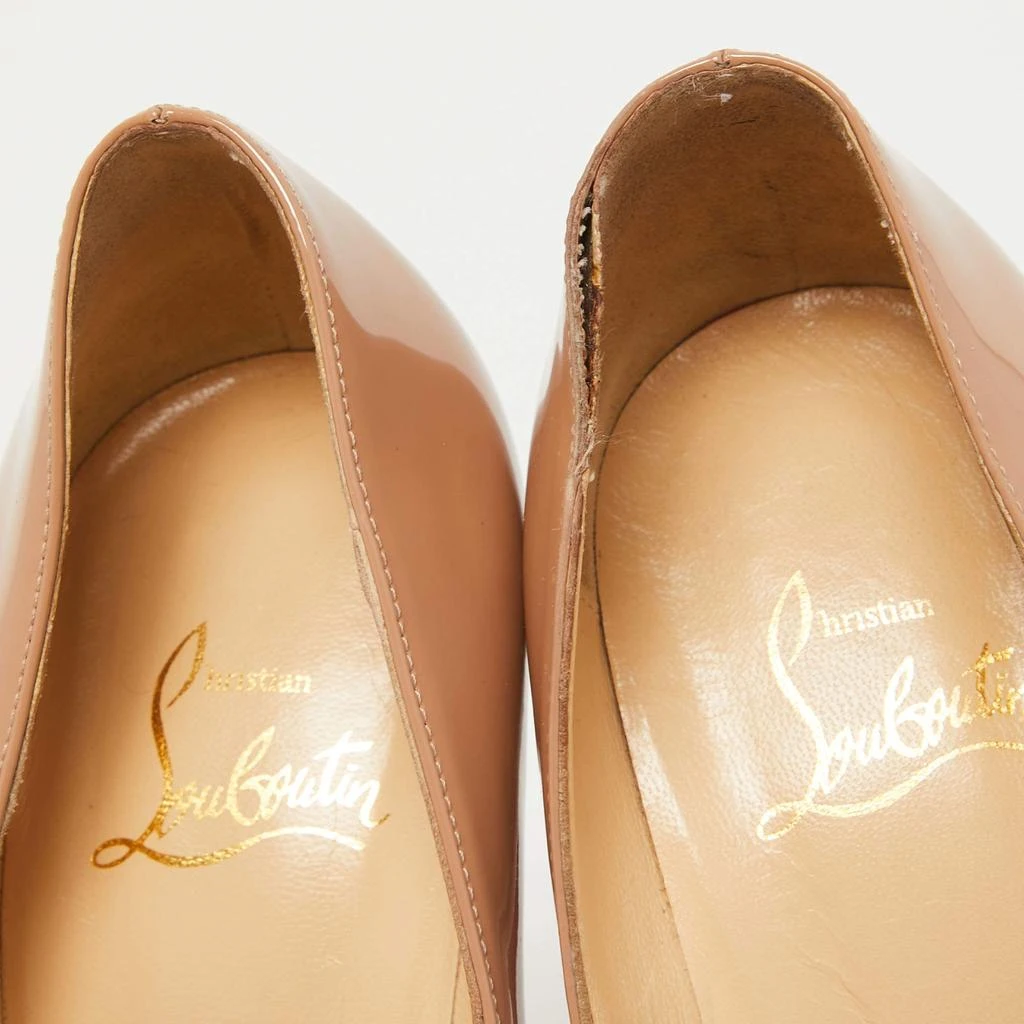 Christian Louboutin Christian Louboutin Beige Patent Leather Jamie Platform Pumps Size 38.5 8