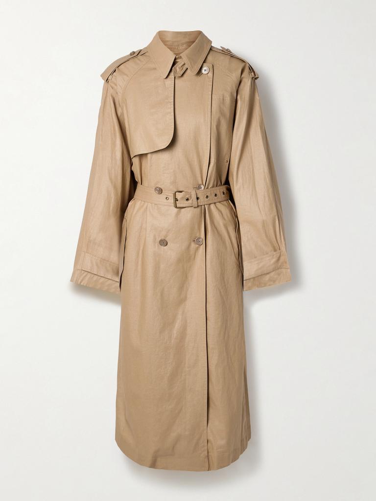 【関税＆送料込み】Moncler 'Barbetane' Beige Polyester Tren Moncler Barbentane Lightly Padded Trench Coat - Bergdorf Goodman