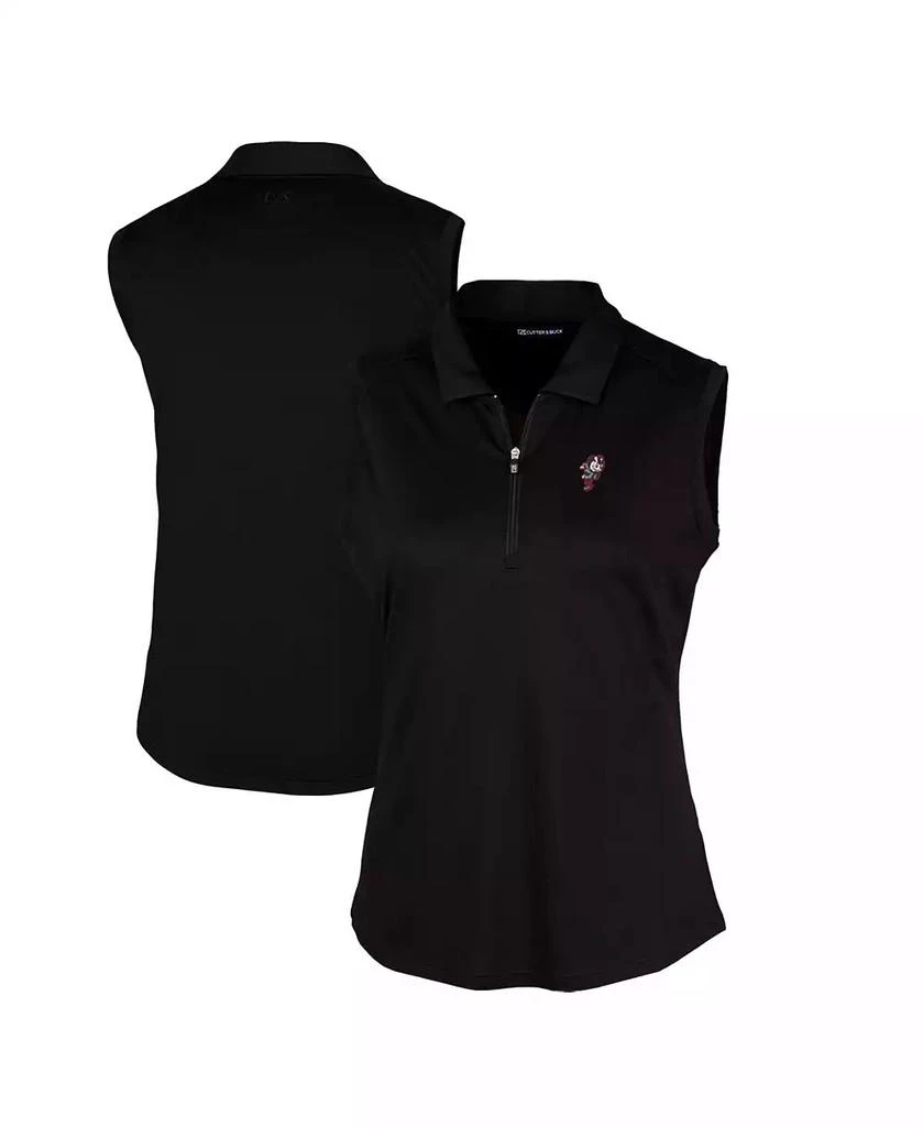 Cutter & Buck Women's Black Ohio State Buckeyes Forge Stretch Sleeveless Polo 1
