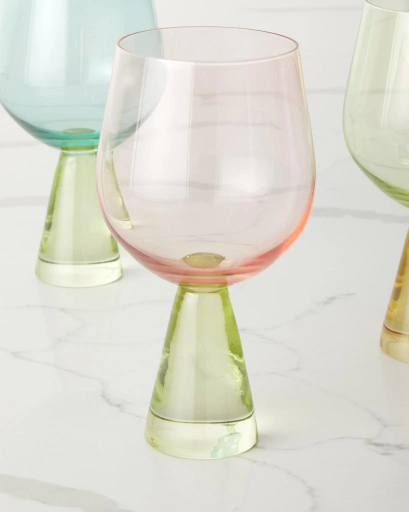 Neiman Marcus Two-Tone Multicolor Wine Glasses, Set of 6 5