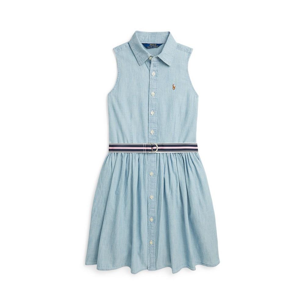 Polo Ralph Lauren Big Girls Belted Cotton Chambray Shirtdress