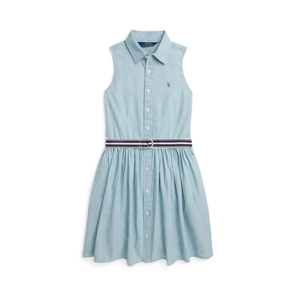 Polo Ralph Lauren Big Girls Belted Cotton Chambray Shirtdress 1