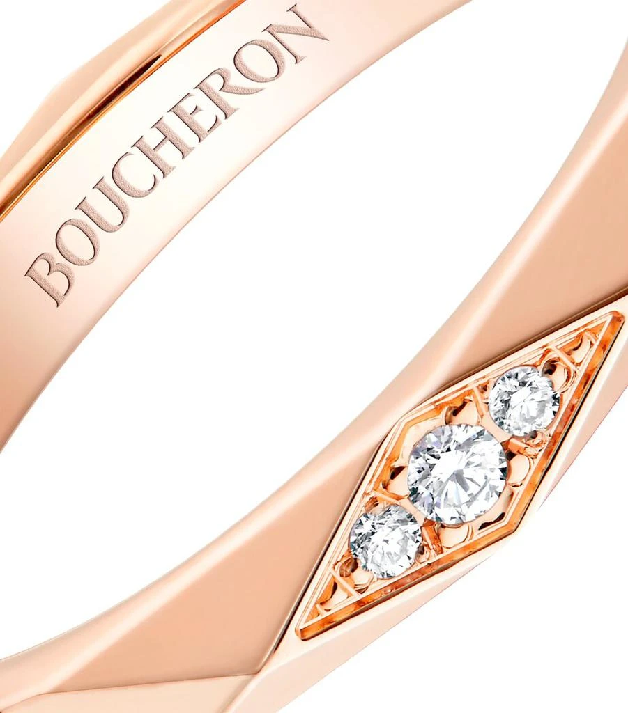Boucheron Pink Gold and Diamond Facette Wedding Band 3