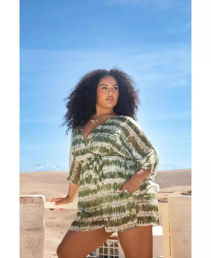 FASHION-SZN CURVE Women's Textured Resort Playsuit With Belt 6