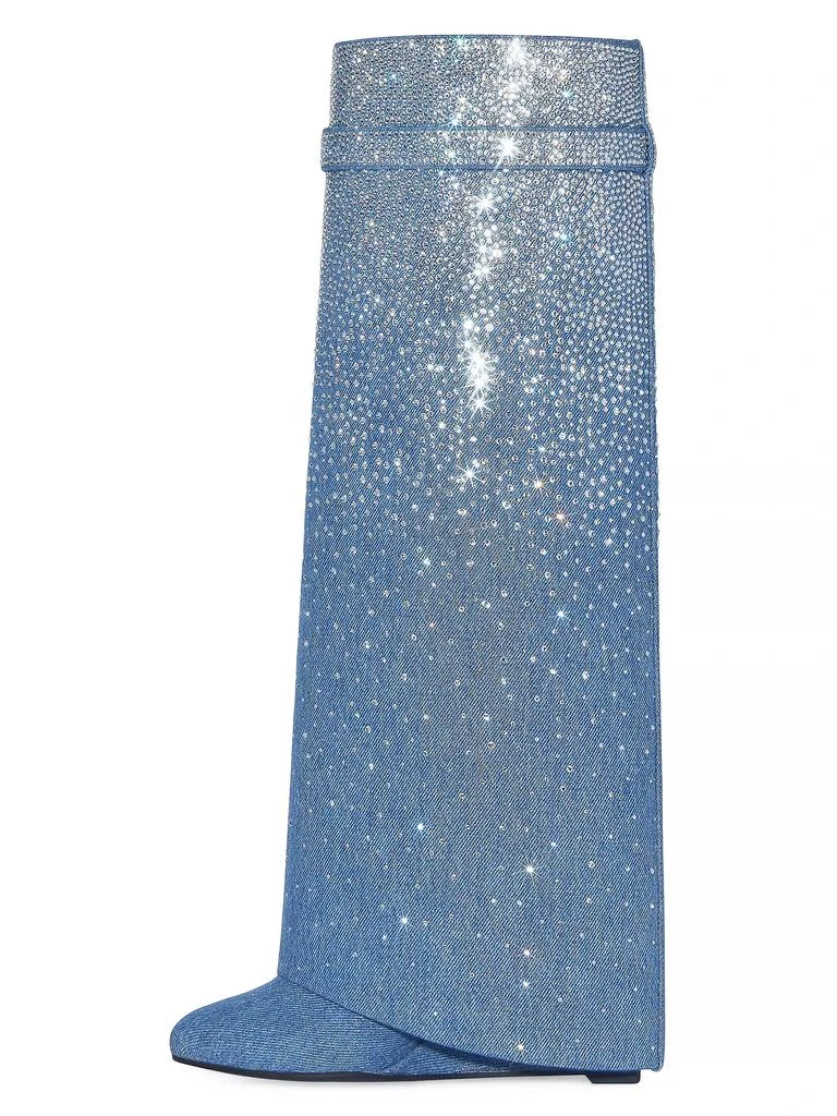 Givenchy Shark Lock Boots in Denim with Strass 3
