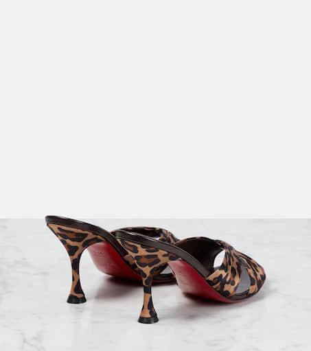 Christian Louboutin Nicol is Back 85 leopard-print satin mules 3