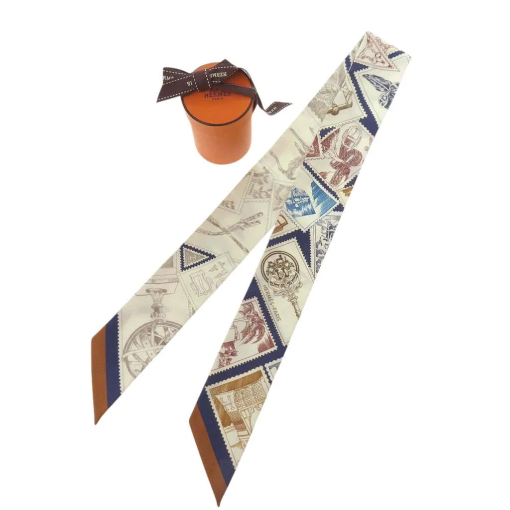 Hermes blue Camel Silk Scarf (Pre-Owned)