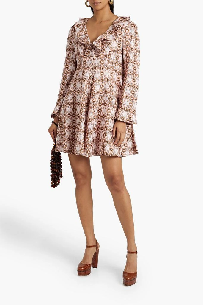 Zimmermann Ruffled floral-print linen mini dress 2