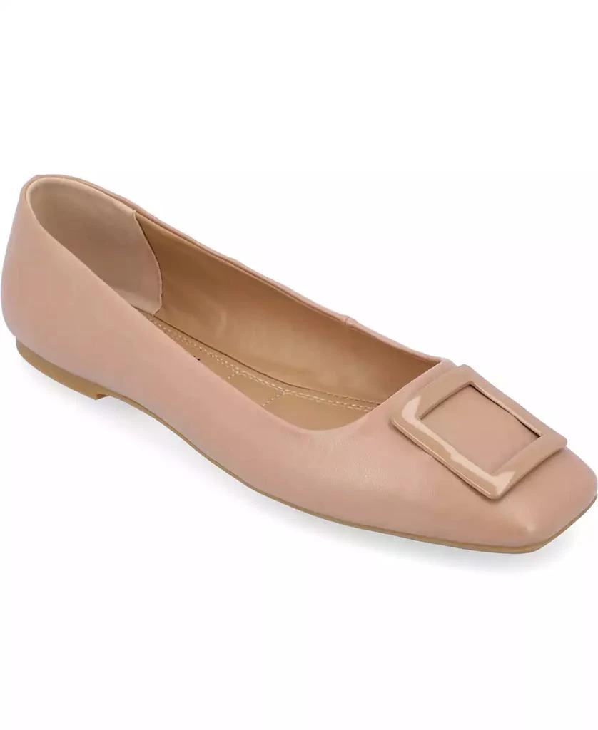Journee Collection Women's Zimia Buckle Square Toe Ballet Flats 1